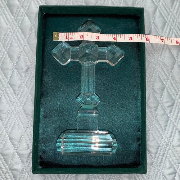 NIB St. Nicholas Square 8" Tall Crystal Cross, Clear. Religious. Prayer. - Picture 10 of 15